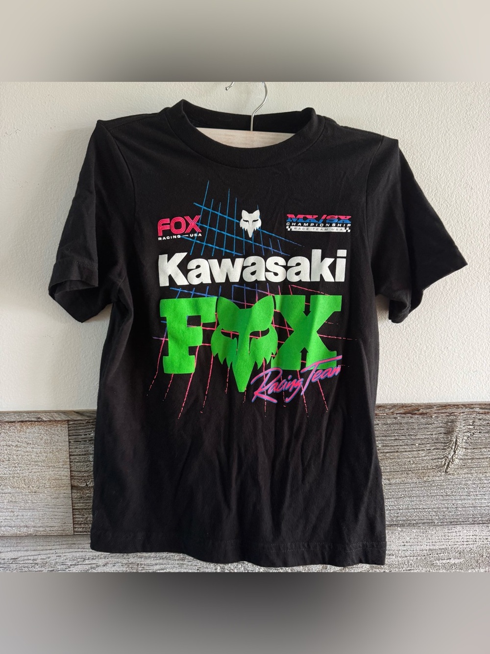 Fox Racing Kawasaki MX/SX Championship T-Shirt Youth Small Black (K1)
